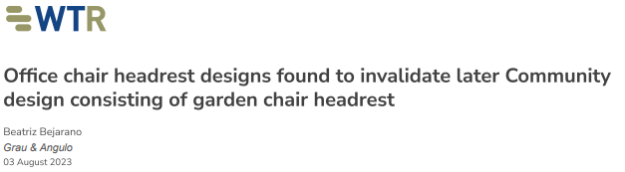 Office chair headrest designs found to invalidate later Community design consisting of garden chair headrest – World Trademark Review