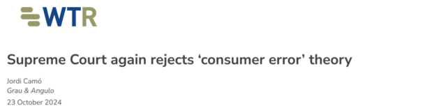 Supreme court again rejects ‘consumer error’ theory